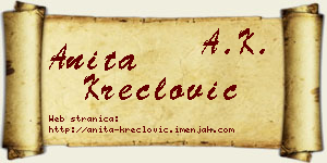 Anita Kreclović vizit kartica